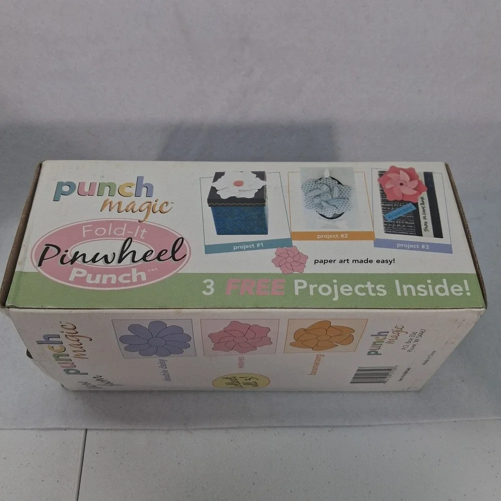 Punch Magic Fold-It Pinwheel Punch Waves Boomerang Paper Craft Tools Set EUC